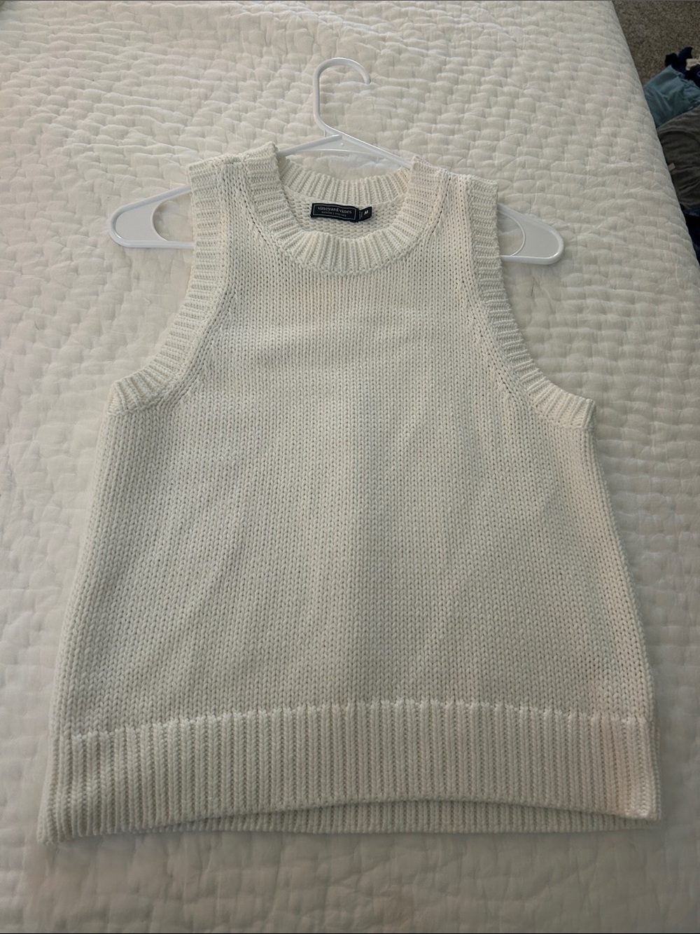 Vineyard Vines Cream Sleeveless Knit Sweater Tank